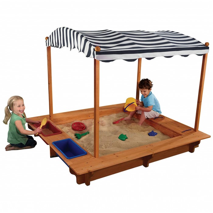 Spatiu de joaca lada cu nisip - Cutie din lemn cu acoperis Canopy Kidkraft